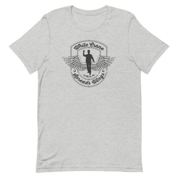 unisex-staple-t-shirt-athletic-heather-front-614837db460ea.jpg Tai Chi White Crane Spreads Wings T-Shirt