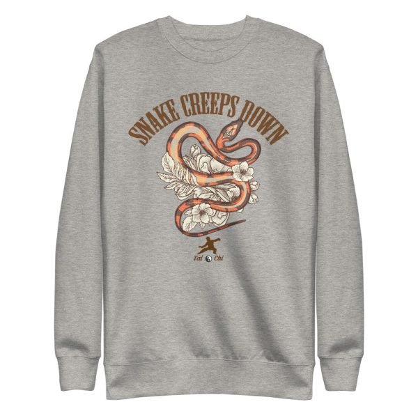 unisex-fleece-pullover-carbon-grey-front-61961f8715f93.jpg Tai Chi Snake Creeps Down Unisex Light Color Fleece Sweater
