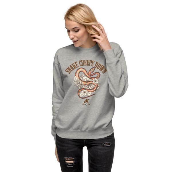 unisex-fleece-pullover-carbon-grey-front-61961f87161ed.jpg Tai Chi Snake Creeps Down Unisex Light Color Fleece Sweater