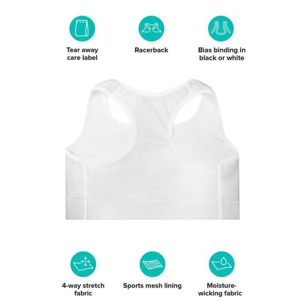 Tai Chi White Crane Spreads Wings Padded Sports Bra