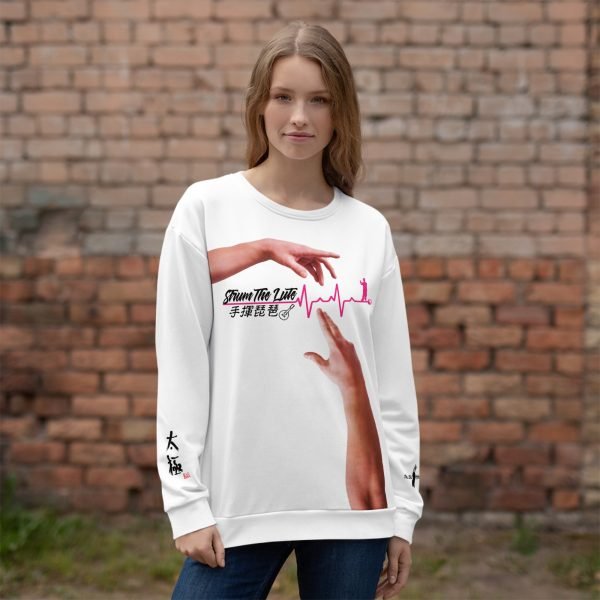 all-over-print-unisex-sweatshirt-white-front-62528ee25a126 Tai Chi Strum the Lute Unisex Sweatshirt