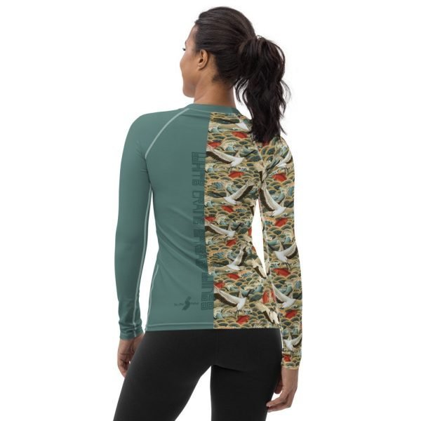 all-over-print-womens-rash-guard-white-back-6248162b875a9.jpg Tai Chi White Crane Spreads Wings Women's Rash Guard