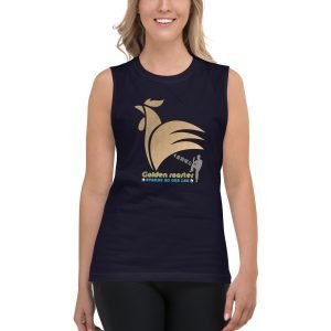 unisex-muscle-shirt-navy-front-62b5600c057ff.jpg Tai Chi Golden Rooster Stands On One Leg Tank Top