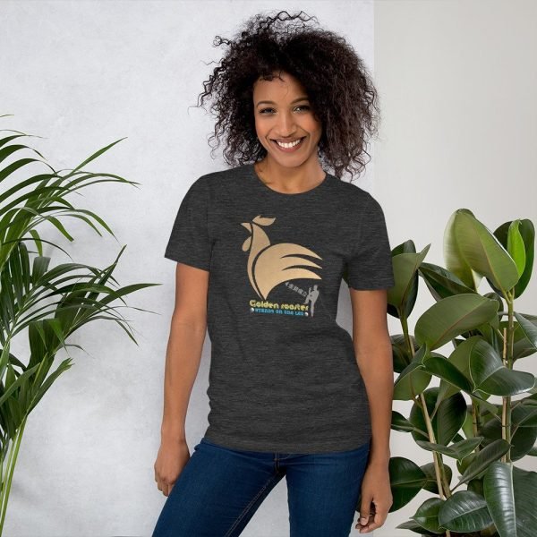 unisex-staple-t-shirt-dark-grey-heather-front-62b54a3b41c0f.jpg Tai Chi Golden Rooster Stands On One Leg Unisex T-Shirt
