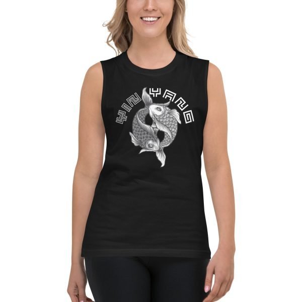 unisex-muscle-shirt-black-front-62c5242f3231c.jpg Tai Chi Yin Yang Koi Fish Unisex Tank Top