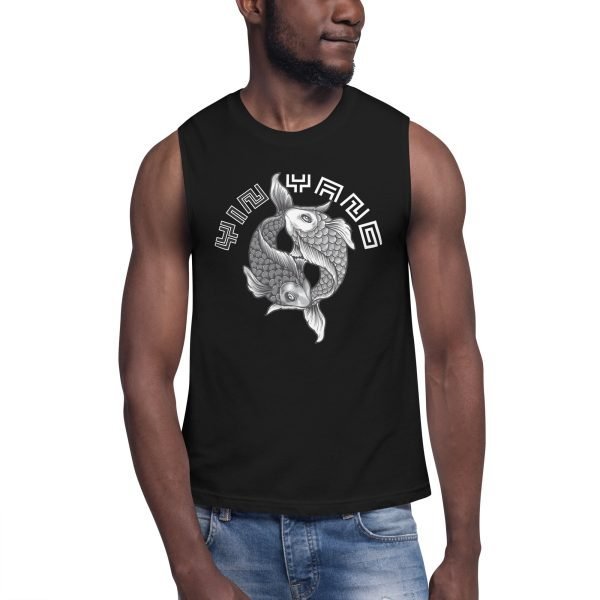 unisex-muscle-shirt-black-front-62c5242f32657.jpg Tai Chi Yin Yang Koi Fish Unisex Tank Top