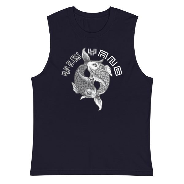 unisex-muscle-shirt-navy-front-62c5242f32768.jpg Tai Chi Yin Yang Koi Fish Unisex Tank Top