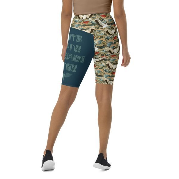 all-over-print-biker-shorts-white-back-62f5f487215b8 Tai Chi White Crane Spreads Wings Biker Shorts