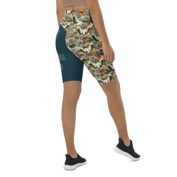 all-over-print-biker-shorts-white-right-back-62f5f48721948 Tai Chi White Crane Spreads Wings Biker Shorts