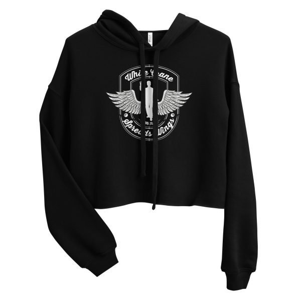 Tai Chi White Crane Spreads Wings Cropped Hoodie