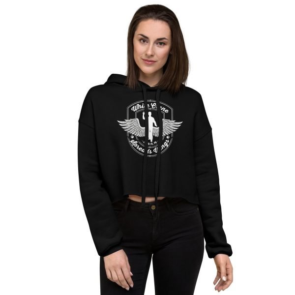 Tai Chi White Crane Spreads Wings Cropped Hoodie