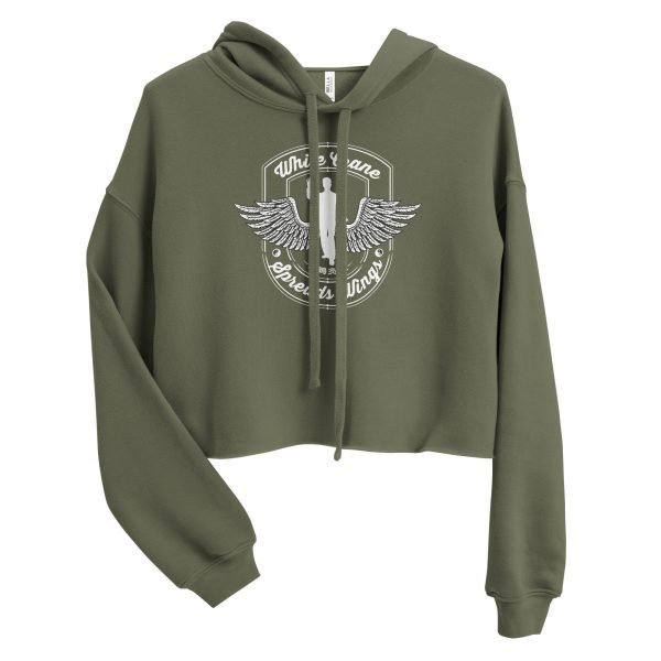 Tai Chi White Crane Spreads Wings Cropped Hoodie