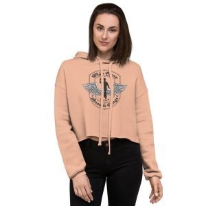 womens-cropped-hoodie-peach-front-62f60377272aa.jpg Tai Chi White Crane Spreads Wings Cropped Hoodie