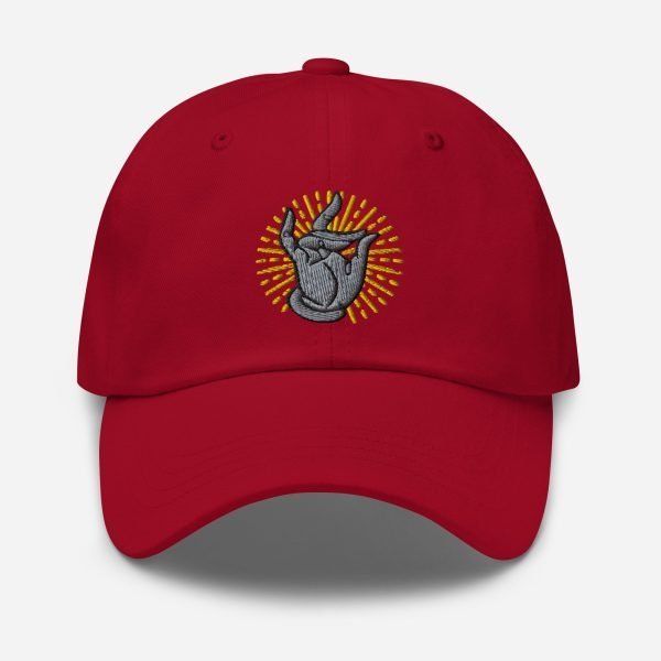 classic-dad-hat-cranberry-front-642a5614e7a9c.jpg Buddha Hand Embroidered Dad Hat