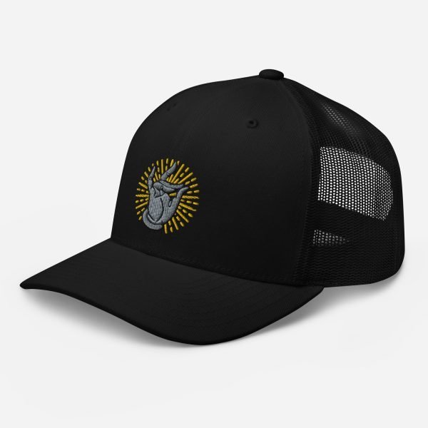 Buddha Hand Embroidered Trucker Cap
